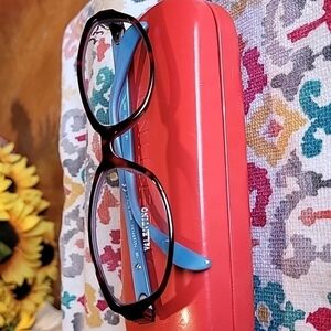 Authentic Valentino glasses frame NWOT Made in Italy tortoise/blue/red with case